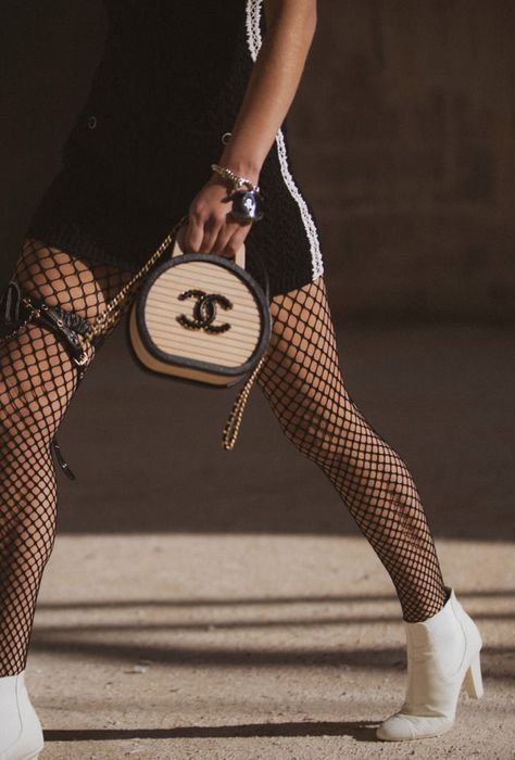 Your First Look at Every Stunning Bag from Chanel’s Cruise 2022 Show - PurseBlog Mode Chanel, Chanel Cruise, Cruise Collection, Couture Mode, Fishnet Tights, Bag Collection, Bag Trends, Spaghetti Strap Dresses, Couture Fashion