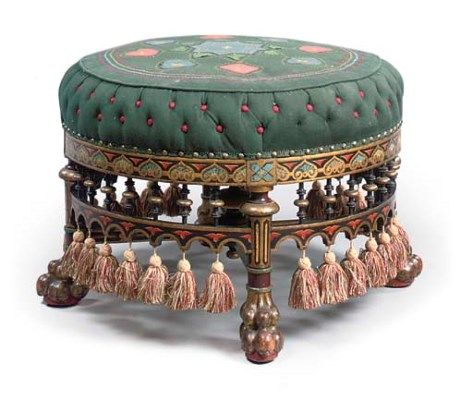 A MID-VICTORIAN POLYCHROME-DEC Turkish Furniture, Victorian Bedroom, English Furniture, Victorian Furniture, Furniture Inspiration, Unique Furniture, Antique Furniture, Vintage Furniture, Painted Furniture