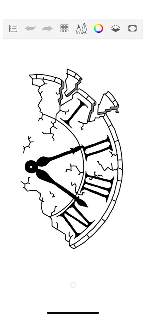 Time Illustration Clock Digital Art, Trippy Clock Drawing, Cool Clock Drawing, Shattered Clock Tattoo Design, Clock Stencils Tattoo, Simple Clock Drawing, Clock Sketch Drawing, Broken Clock Tat, Broken Clock Design