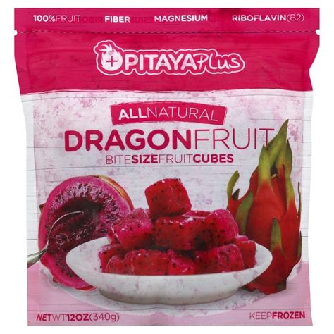 Pitaya Plus Dragonfruit, Bite Size Fruit Cubes Fruit Cubes, Pitaya Smoothie, Dragon Fruit Pitaya, Dragon Fruit Smoothie, Healthy Fruit Smoothies, Vitamin C Benefits, High In Fiber, Smoothie Packs, How To Make Smoothies