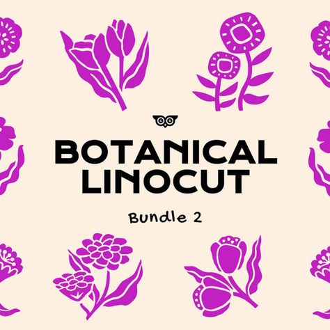 Botanical Linocut Bundle 2, a Person Illustration by ClayStudio Botanical Linocut, Flower Linocut, Artsy Prints, Collage Tattoo, Clothing Prints, Lupine Flowers, Png Flowers, Floral Vector, Drawn Flowers