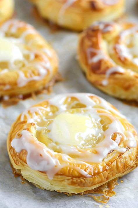 Cheese Danish Costco Cream Cheese Danish, Cheese Danish With Rhodes Rolls, How To Make Cheese Danish, Sourdough Cream Cheese Danish, Mini Cheese Danish, Puff Pastry Danish Cream Cheeses, Cream Cheese Danish Puff Pastry, Cheese Danish Recipe From Scratch, Breakfast Pastries Easy