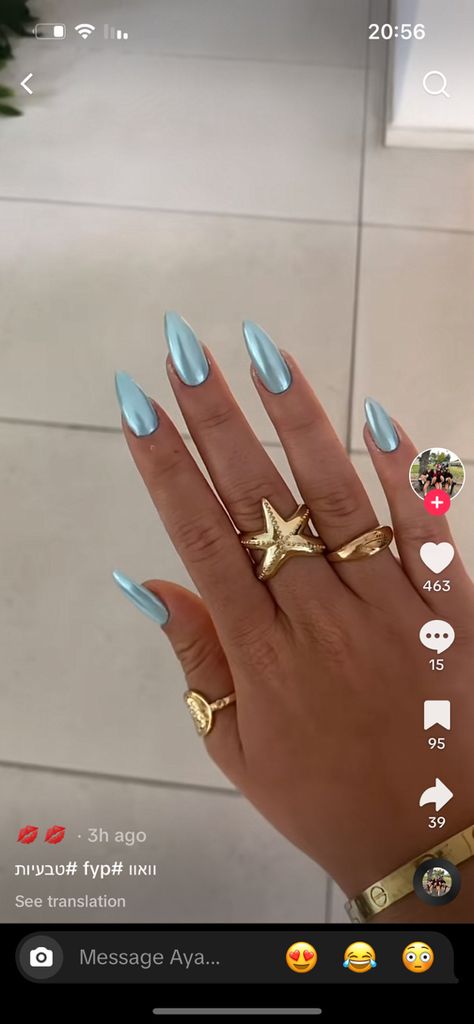 Aqua Nails, Turquoise Nails, Blue Acrylic Nails, Nails Ideas, Almond Nails, Aqua Blue, Nail Ideas, Birthday Ideas, Acrylic Nails