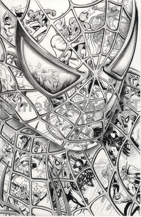 11X17 print of the original drawing. The original drawing, inspired by the spiderman comics, took over 30 hours to create. The print is hand signed by the artist. Spiderman Metal Art, Drawing Movie, Spiderman Comic Books, Giant Wall Art, Comic Art Sketch, Man Spider, Spiderman Art Sketch, Comic Book Art Style, Comic Book Artwork