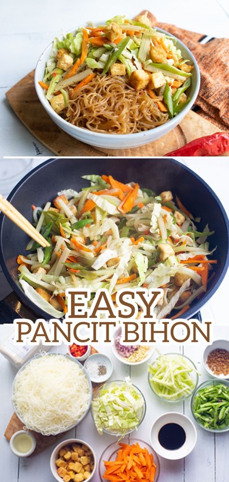 Pinoy Food Filipino Dishes Vegetables, Pancit Recipe Filipino Vegetarian, Vegetarian Pancit Recipe Filipino, Pancit Vegetarian, Filipino Veggie Recipes, Vegetable Pancit, Pancit Bihon Recipe Filipino, Vegetarian Pancit, Vegan Pancit