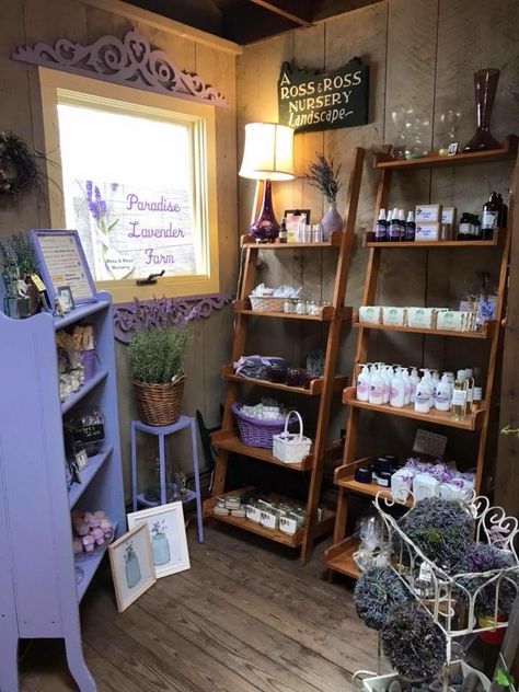 Lavender Store Design, Botique Interiors Ideas, Lavender Business, Botique Interiors, Farmers Market Booth, Lavender Crafts, Farm Plans, Inside Shop, Sewing Room Decor