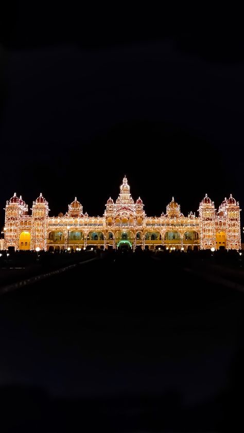 Night light Mysore Palace Lighting, Mysuru Palace, Onam Wishes, Mysore Palace, Random Clicks, Mysore, Night Light, Palace, Travel