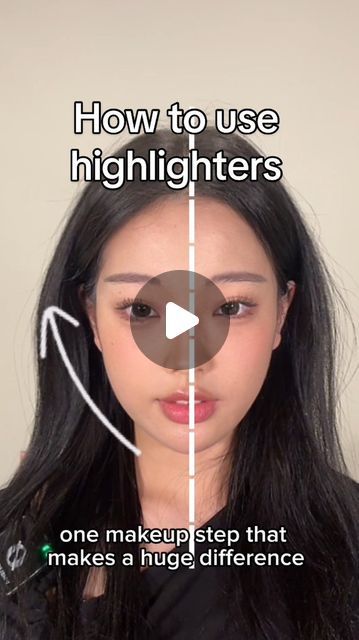 lyh on Instagram: "Highlighting makes a HUGE difference! How to use different types of highlighters? #contour #asianmakeup #highlighter #makeuphack #contourtutorial" Highlighter Contour Guide, How To Apply Highlighter Makeup, How To Use Highlighter, Almond Eye Makeup Tutorial, Highlighter Placement, Where To Put Highlighter, Highlighter Application, Highlighter Makeup Tutorial, Contour Guide