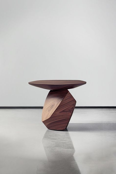 The solace side table series, designed by Joel Escalona, is a furniture collection that exudes balance and presence, thanks to its sensuous, dense, and irregular shapes. These small tables double as works of art, bold and sculptural, with function taking a backseat to expression. — More informatino at sales@nono.mx Sculpture Side Table, Low Profile Side Table, Modern Wood Side Table, Timber Side Table, Sculptural Interior, Balance Furniture, Sculpture Chair, Walnut Wood Nightstand, Sculptural Side Table