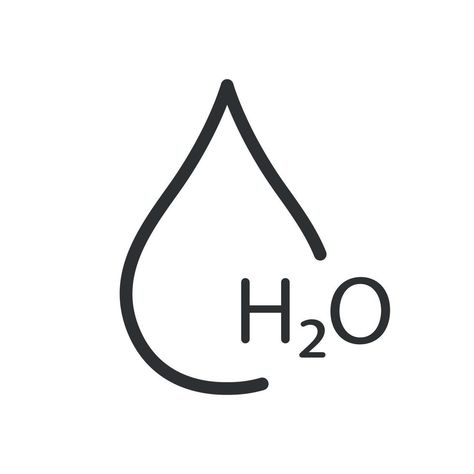 H2o Chemical Structure, H2o Tattoo, H2o Water, Water Symbol, Water Icon, 3d Lettering, Water Drawing, Chemical Formula, Line Icon