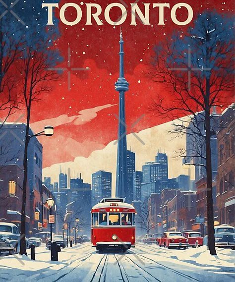 Add some fun and beauty to your home with this Canadian traveler design or give it as the perfect gift! Canada Niagra Falls, Toronto Illustration, Guache Art, Toronto Poster, Poster Tourism, Ontario Canada Travel, Posters Canada, Canada Poster, Canada Snow