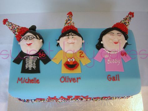 A birthday cake for 3 special people Multiple People Birthday Cake Ideas, Birthday Cake For 3 People, Birthday Cakes For Multiple People, Special Event Cakes, One Cake, A Birthday Cake, Kids Cakes, Cakes For Women, Sweet Lady