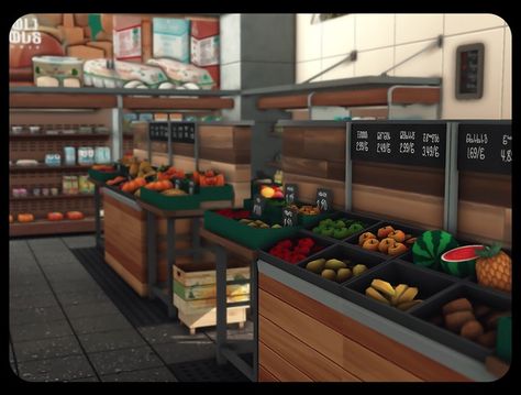 whole foods market 🥗 | Patreon Magnolia Promenade, Lotes The Sims 4, Grocery Market, City Layout, Sims 4 Expansions, Store Layout, Save File, Grocery Foods, Sims 4 Collections