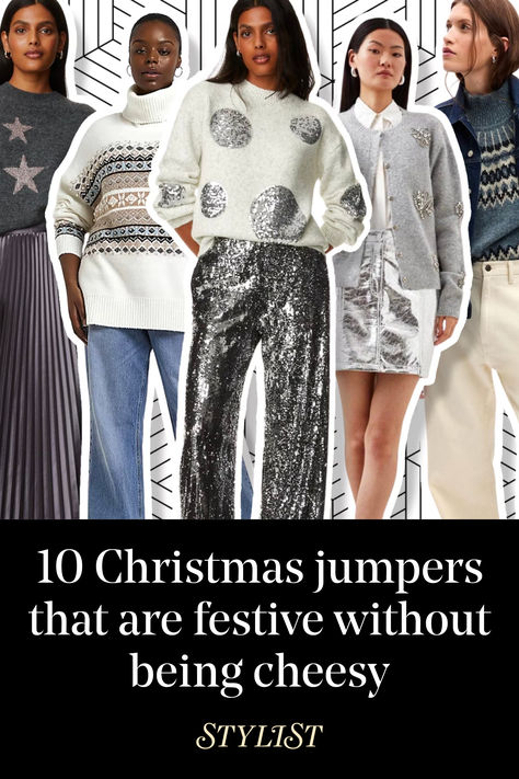 Step away from novelty Christmas knits, these chic festive jumpers are the stylish alternatives you’ll want to wear on heavy rotation for the rest of the year. These jumpers have a hint of sparkle, a sprinkling of stars or a subtle Fair Isle print, the kind of Xmas jumpers you can actually get away with wearing for so many dates in your diary – just add jeans, leather trousers or slip skirts to complete the look. Xmas Jumper Outfit, Christmas Jumper Outfit Women, Cool Christmas Jumpers, Christmas Jumper Outfit, Jumper Aesthetic, Christmas Knits, Christmas Jumper Day, Xmas Jumpers, Christmas Day Outfit