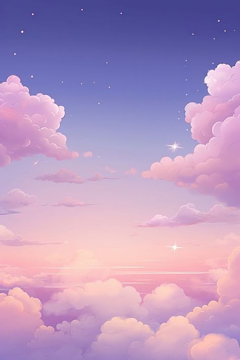 Cute wallpaper cloud sky outdoors. AI generated Image by rawpixel. | free image by rawpixel.com / Dollacha Chamnansrisil Pink Sky Watercolor, Cloud Poster Design, Pastel Galaxy Wallpaper, Purple Cloud Background, Cloud Illustration Design, Pastel Clouds Aesthetic, Clouds Illustration Art, Digital Art Clouds, Cute Purple Background