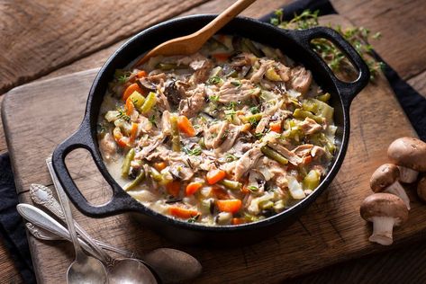 Looking for a killer wild rice soup recipe? Look no further: Dutch Oven Camping Recipes, Wild Rice Recipes, Chicken And Rice Recipe, Rice Soup Recipes, Chicken And Wild Rice, Dutch Oven Recipes, Wild Rice Soup, Creamy Mushrooms, Food Club