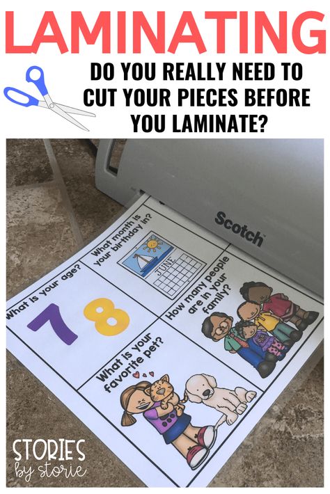 Laminating - Do You Really Need to Pre-Cut Your Pieces? Laminating Hacks For Teachers, Laminating Projects, Laminating Ideas, Laminator Projects, Laminating Crafts, Slp Organization, Classroom Hacks, Do You Really, Elementary Education