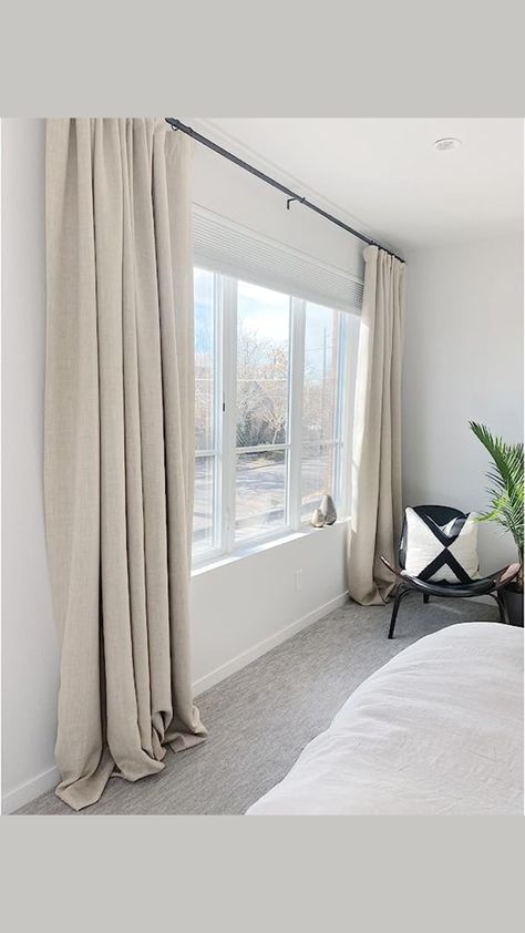 Beige Curtains Bedroom, Black Curtains Bedroom, Beige Curtains Living Room, Linen Curtains Living Room, Black Out Curtains, Blackout Curtains Bedroom, Linen Blackout Curtains, Beige Curtains, Bedroom Drapes