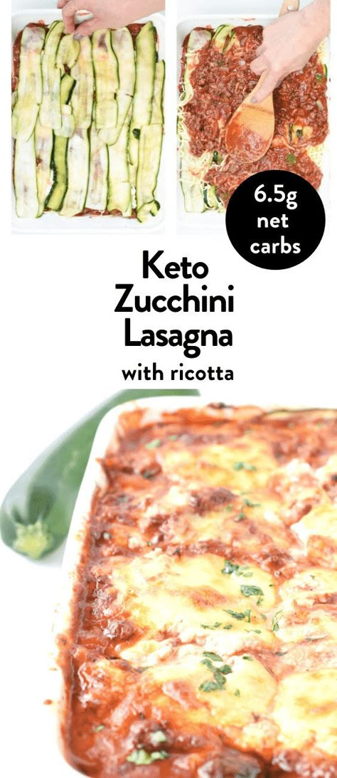 Keto Zucchini Lasagna, Lasagna With Ricotta Cheese, Lasagna With Ricotta, Lasagna Recipe With Ricotta, Keto Zucchini, Beef Lasagna, Keto Lasagna, Ricotta Recipes, Healthy Beef