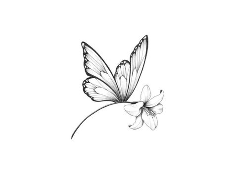 Lily Flower Butterfly Tattoo, Butterfly On Lily Tattoo, Butterfly Lilly Flower Tattoo, Lillies And Butterflies Tattoo Design, Lily Butterfly Tattoo Design, Tattoo Flower With Butterfly, Stargazer Lily And Butterfly Tattoo, Lily Flower And Butterfly Tattoo, Butterfly With Lily Tattoo