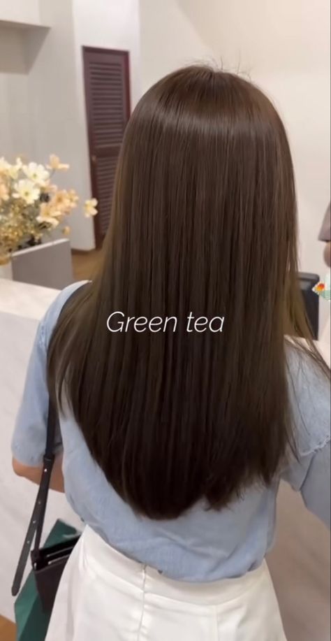 Green Tea Brown Hair, Hair Levels, Golden Brown Hair Color, Black Hair Balayage, Dark Brunette Hair, Dramatic Hair, Brown Hair Inspo, Hair Tint, Beautiful Hair Color