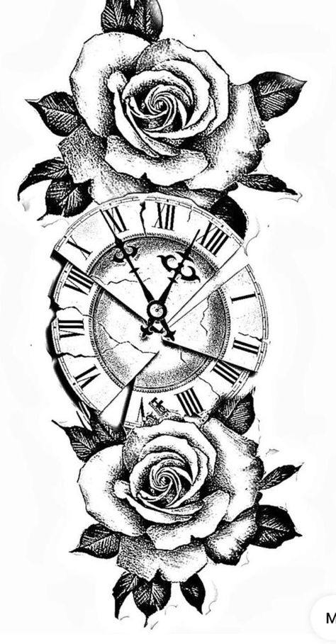 Clock Rose Tattoo Design, Clock And Rose Tattoo, Memorial Tattoo Ideas, Watch Tattoo Design, Rose Clock, Lion Tattoo Sleeves, Watch Tattoo, Raccoon Art, Two Roses