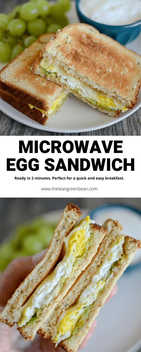 Microwave Egg Sandwich 8 Microwave Recipes Breakfast, Quick Egg Recipes, Sandwich Recipes For Kids, Light Eating, Microwave Breakfast, Easy Microwave Recipes, Egg Sandwich Recipe, Dorm Food, Mcdonalds Breakfast