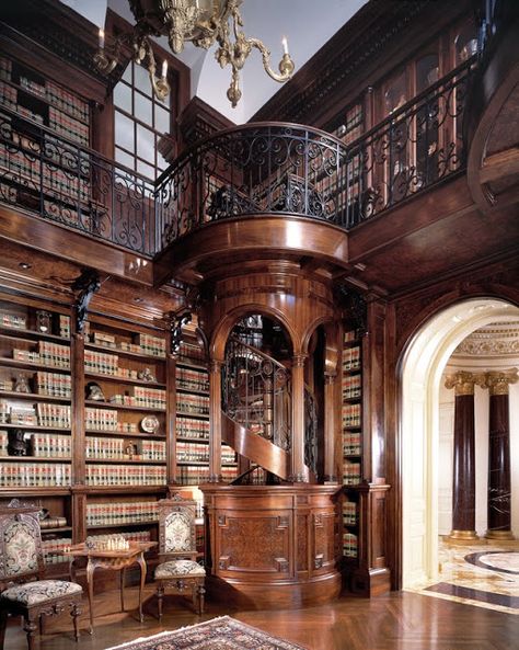 bluepueblo:  Library Spiral Staircase, Atlanta, Georgia photo via theworld Reading Room Design, Regency House, Private Library, Dream Library, Beautiful Library, Library Room, Library Aesthetic, Ikea Bedroom, Home Library Design