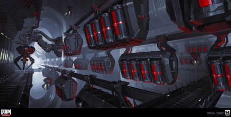 ArtStation - DOOM Eternal Cultist Environment Concepts, Jon Lane Sci Fi Horror Concept Art, Sci Fi Power Core, Sci Fi Factory Concept Art, Sci Fi Machine Concept Art, Scifi Factory, Sci Fi Laboratory Concept Art, Sci Fi Factory, Doom Eternal Concept Art, Lab Concept Art