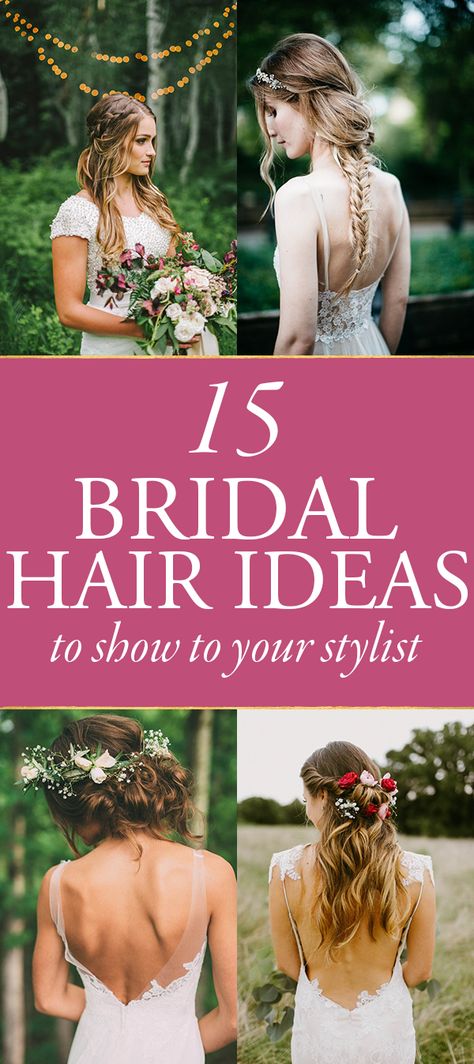 15 Bridal Hair Ideas You'll Want to Show Your Stylist | Junebug Weddings Bridemaid Hair Piece, Wedding Hairstyles With Veil And Flowers, Wedding Hair With Glasses Brides, Floral Crown Hairstyle, Wedding Hair With Headpiece, Wedding Hair With Flower Crown, Celtic Hairstyles, Bridal Hair Updo With Veil, Hair Flower Braid