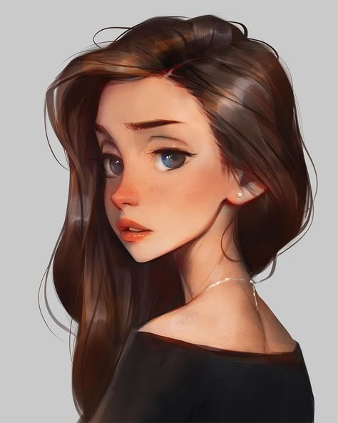 Sam Yang (@samdoesarts) • Instagram photos and videos Sam Yang Art Girl, Sam Yang Art, Sam Yang, Brown Hair, Digital Painting, Art Girl, Long Hair, A Woman, Hair