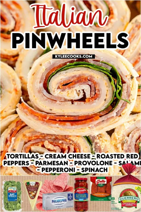 Italian Sub Pinwheels, Italian Rollups, Italian Pinwheel Appetizers, Baked Pinwheel Recipes, Italian Pinwheel, Italian Pinwheels, Italian Appetizers Easy, Poolside Snacks, Pinwheel Sandwiches