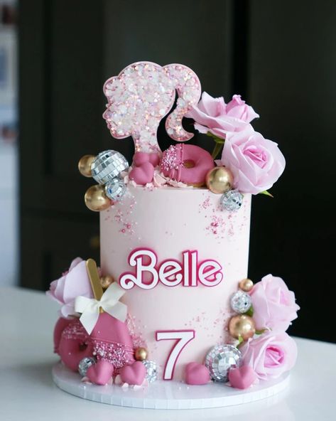 barbie-themed-birthday-cake | CELEBRATION CAKES Barbie Theme Cakes, Barbie Themed Birthday Cake, Barbie Theme Cake, Barbie Bday, Cake Celebration, Barbie Birthday Cake, 5th Birthday Cake, 2 Tier Cake, Barbie Theme