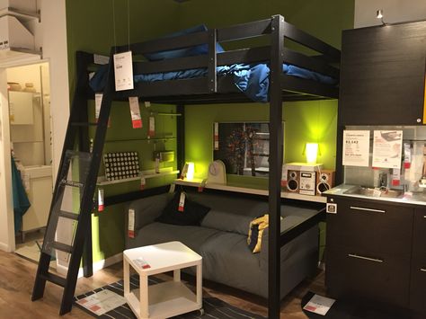 Loft Bed Frame Ideas, Loft Bed For Boys, Boys Loft Bedroom, Boys Loft Beds, Ikea Loft, Cool Boys Room, Ikea Loft Bed, Bunk Beds Boys, Boys Dorm Room