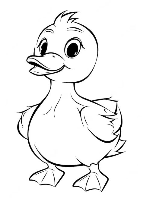 Premium Vector | Duckling simple drawing coloring Duck Paintings On Canvas, Duckling Drawing, Duck Draw, Duck Outline, Farm Tattoo, Pencil Clipart, Duck Tattoos, Nouveau Tattoo, Animal Outline