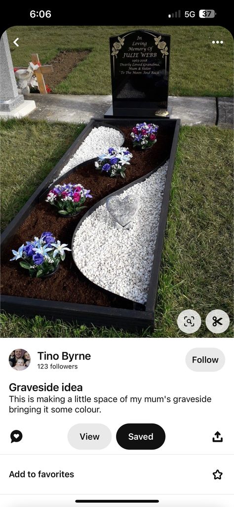 Graveyard Ideas Cemetery, Grave Sites Ideas Decorating, Grave Landscaping Ideas, Cemetary Flower Ideas, Memorial Garden Ideas Landscape Design, Decorating Grave Sites Ideas Diy, Grave Landscaping, Grave Ideas Cemetery Decoration, Graveside Decorations Diy