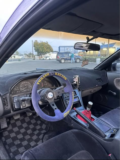 Modded Car Interior, Jdm Interior Ideas, Car Guy Room, Jdm Car Interior, Retro Car Interior, Car Makeover, Car Design Ideas, Cool Car Interior, Jdm Parts