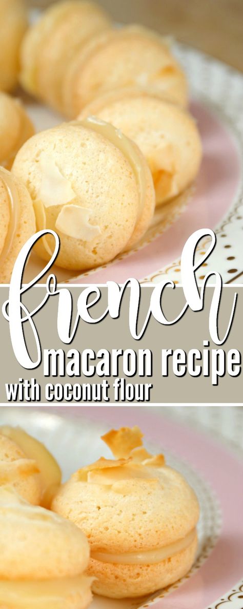 Coconut Flour French Macaron Recipe | SensiblySara.com Coconut Flour Macarons, Keto Macarons Recipe, Nut Free Macarons, Keto Macarons, Nut Free Macaron Recipe, French Macaron Recipe, Macaroon Recipe, Macaron Recipes, French Macarons Recipe