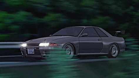 R32 Initial D, Initial D R32, Manga Cars, 90's Japan, Nissan Gtr R32, Wangan Midnight, Mf Ghost, Initial D Car, R32 Skyline