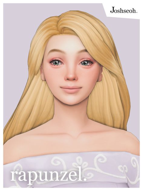 Sims 4 Princess Cc Maxis Match, Sims 4 Rapunzel Cc, Sims 4 Disney Cc, Rapunzel Dress, Mod Hair, Rapunzel Hair, Sims Ideas, Normal Map, Tangled Rapunzel