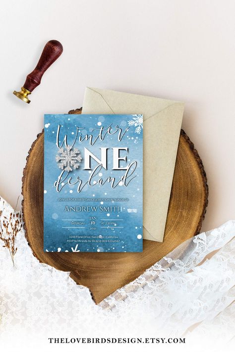 Winter Onederland First Birthday Invitation Template for Boy & | Etsy Winter Onederland First Birthday, Winter Birthday Parties, Girl 1st Birthday, Small Business Gifts, Winter Wonderland Party, Winter Onederland, Gift Certificate Template, Winter Birthday, Birthday Invitation Template