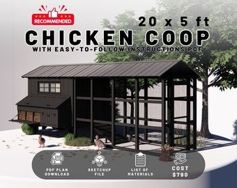 Walk In Chicken Coop Plans, Modern Chicken Coop, Large Chicken Coop Plans, Walk In Chicken Coop, Black Chicken, Poultry House, Diy Chicken Coop Plans, Chicken Coop Run, Black Chickens