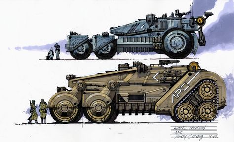 Heavy Machinery // Artist Andy Chung // http://acsketch.blogspot.co.uk/ Armadura Ninja, Alien Movies, Dieselpunk Vehicles, Sci Fi Tank, Concept Vehicles Sci Fi, Military Design, Concept Car Design, Speculative Fiction, Heavy Machinery