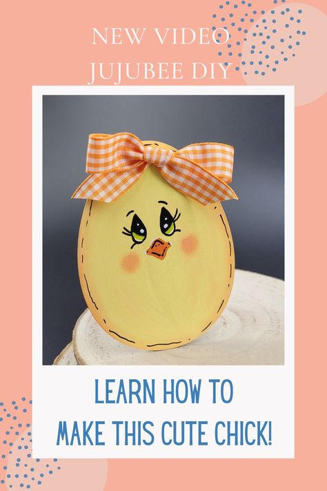 Wooden Egg Craft Ideas, Chick Easter Crafts, Easter Chicks Crafts Wood, Easter Chick Painting, Wooden Easter Egg Painting Ideas, Painted Wood Easter Eggs, Wooden Easter Eggs Diy Wood Crafts, Easter Chicks Crafts, Easter Wood Crafts Diy