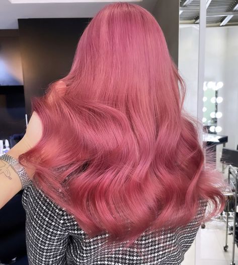 Cool Pink Hair Color, Pinkish Red Hair Color, Light Red Pink Hair, Pastel Red Hair, Pink Hair Shades, Warm Pink Hair, Raspberry Pink Hair, Cherry Pink Hair, Strawberry Pink Hair