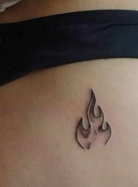 Minimalistic Fire Tattoo, Shaded Flames Tattoo, Single Flame Tattoo, Small Flame Tattoo For Women, Small Flame Tattoo Simple, Flame Tattoo For Women, Tiny Fire Tattoo, Small Fire Tattoo For Women, Matching Fire Tattoos