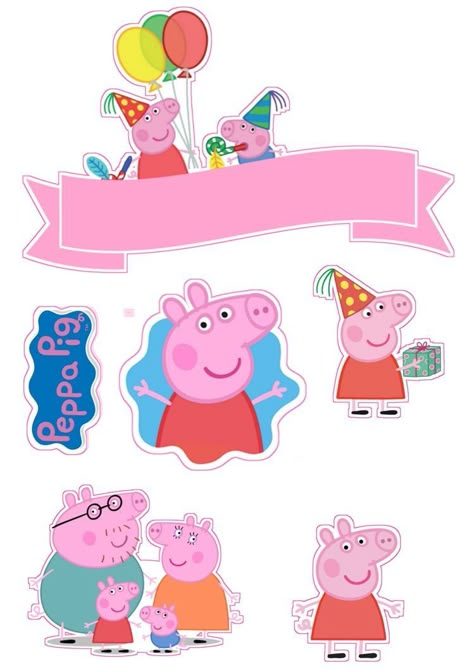 Tortas Peppa Pig, Peppa Pig Images, Peppa Pig Imagenes, Peppa Pig Happy Birthday, Bolo Da Peppa Pig, Peppa Pig Birthday Decorations, Peppa Pig Cake Topper, Peppa Pig Birthday Invitations, Half Birthday Cakes