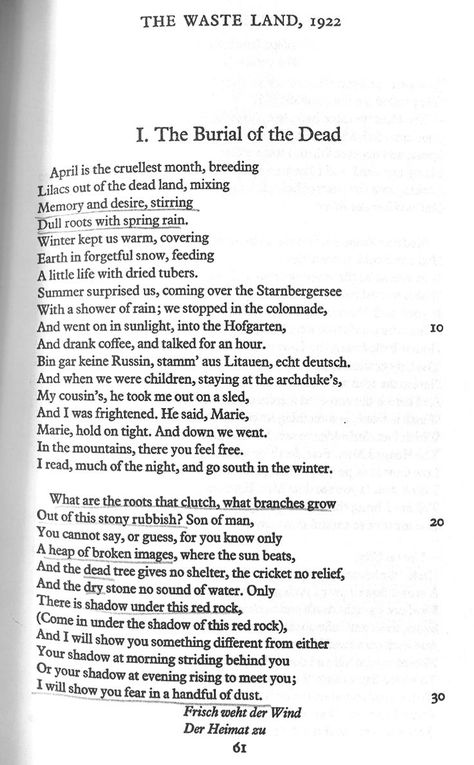 The Wasteland Ts Eliot, Ts Eliot Poems, Ts Elliot, Tell Me Three Things, Ts Eliot, Literary Travel, Short Poems, A Little Life, Writers And Poets