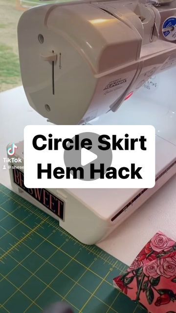 How To Hem A Circle Skirt, How To Sew A Circle, Hem Hack, Circle Skirts, Sewing Circles, Fabric Sewing Patterns, Sewing 101, Sewing Skirts, Fabric Sewing