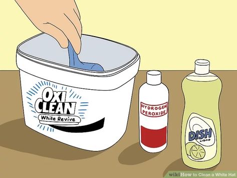 How To Clean A White Hat, Hat Cleaning Soak, Washing Baseball Hats, Hat Cleaning, White Baseball Hat, Dish Brush, How To Wash Hats, Canvas Hat, White Rims